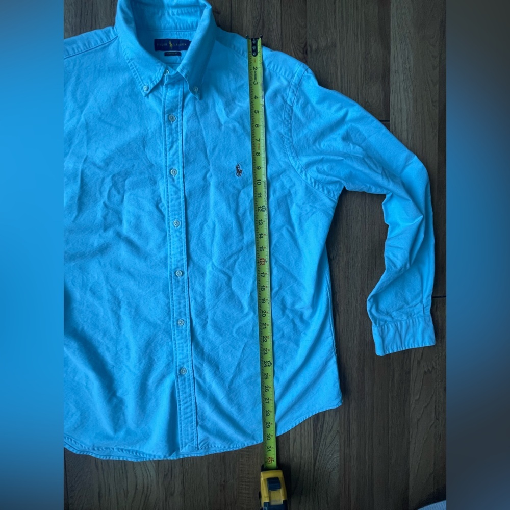 Ralph Lauren Classic Fit 100% Cotton‎ Oxford Button Down Shirt Men’s Sz XL Blue - Picture 9 of 10